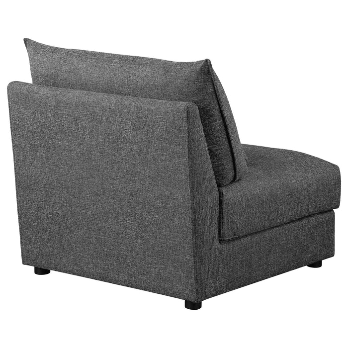 Sasha Upholstered Armless Chair Barely Black