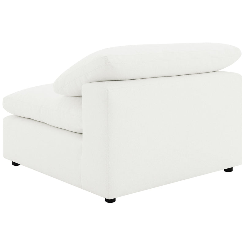 Sillón sin brazos tapizado en bouclé Raleigh