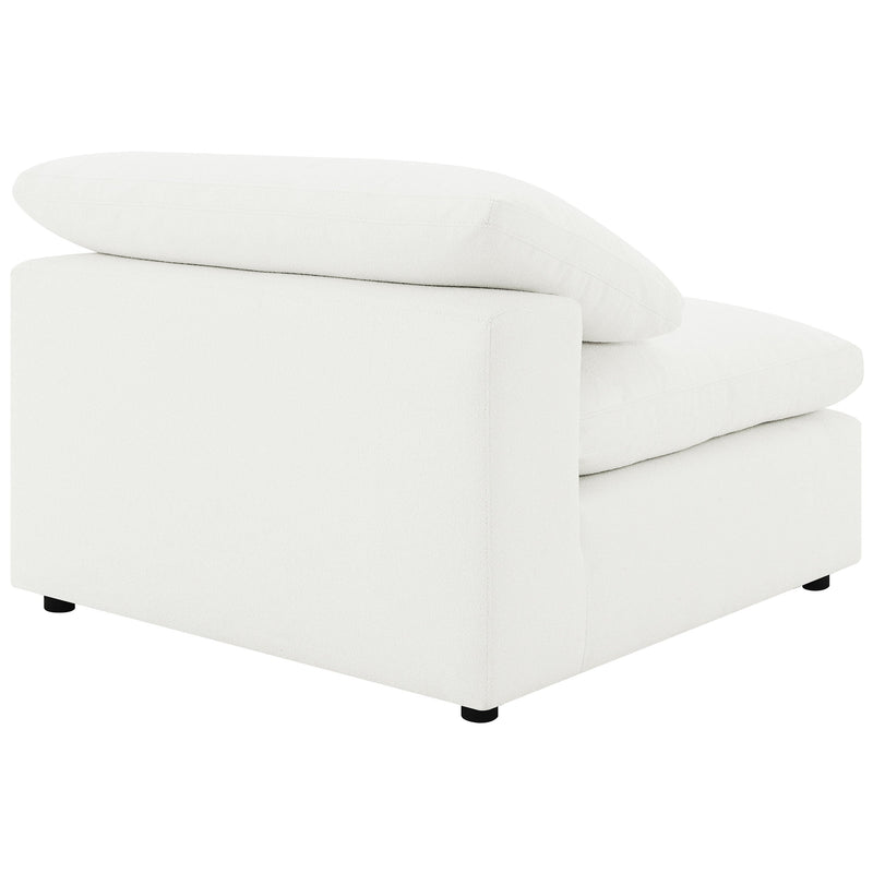 Sillón sin brazos tapizado en bouclé Raleigh