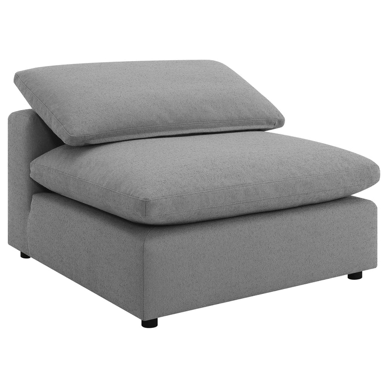 Sillón sin brazos tapizado en bouclé Raleigh