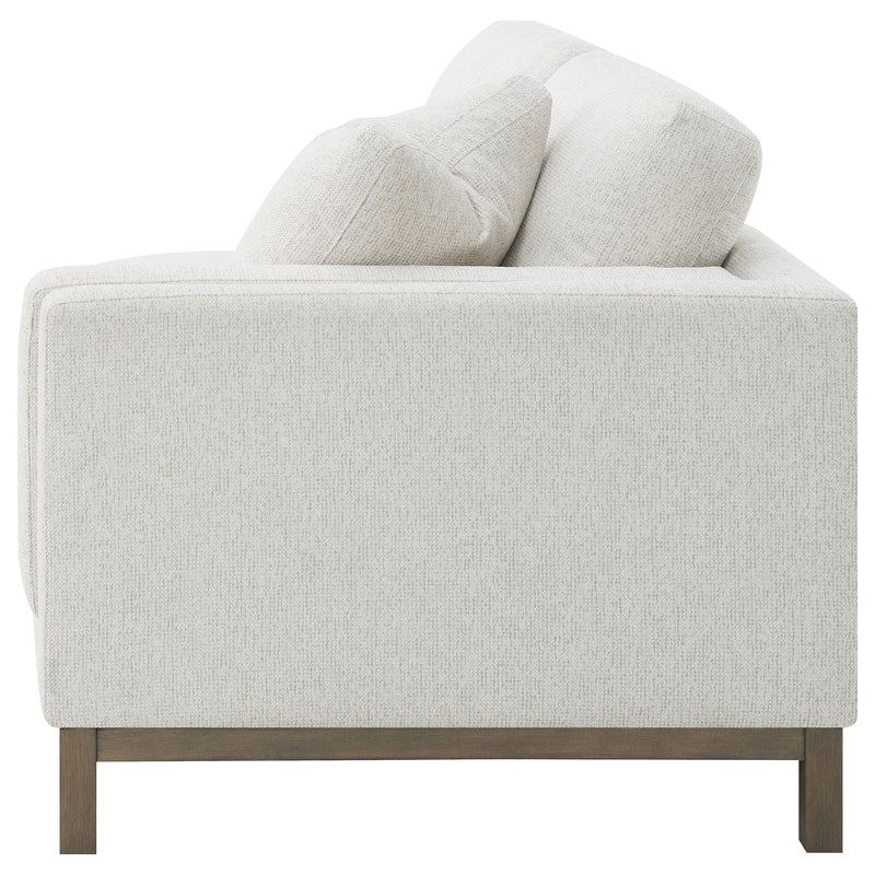 Sofá seccional chaise tapizado en bouclé Ginebra color arena