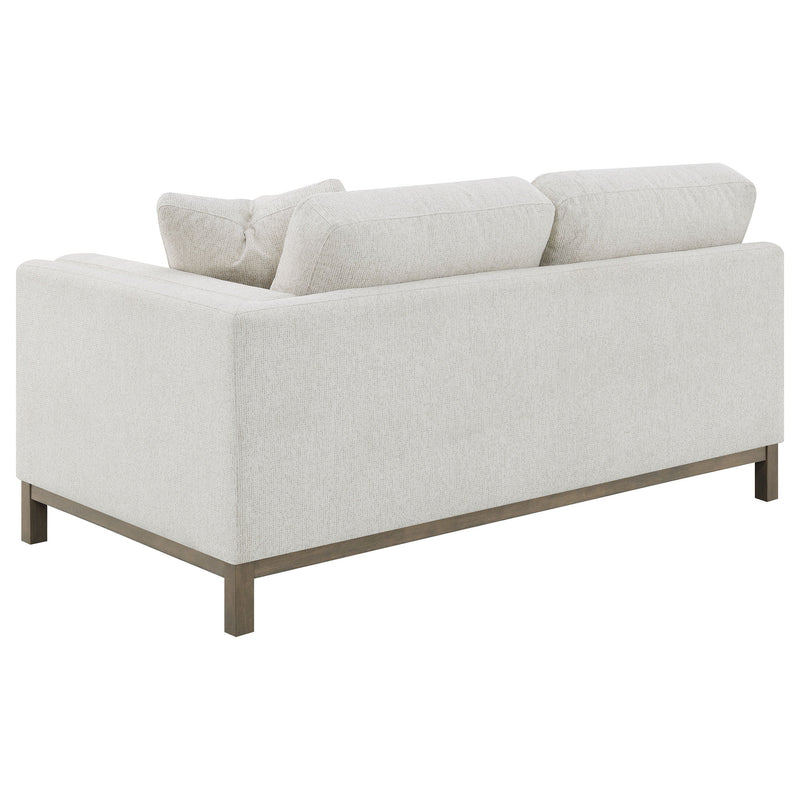 Sofá seccional chaise tapizado en bouclé Ginebra color arena