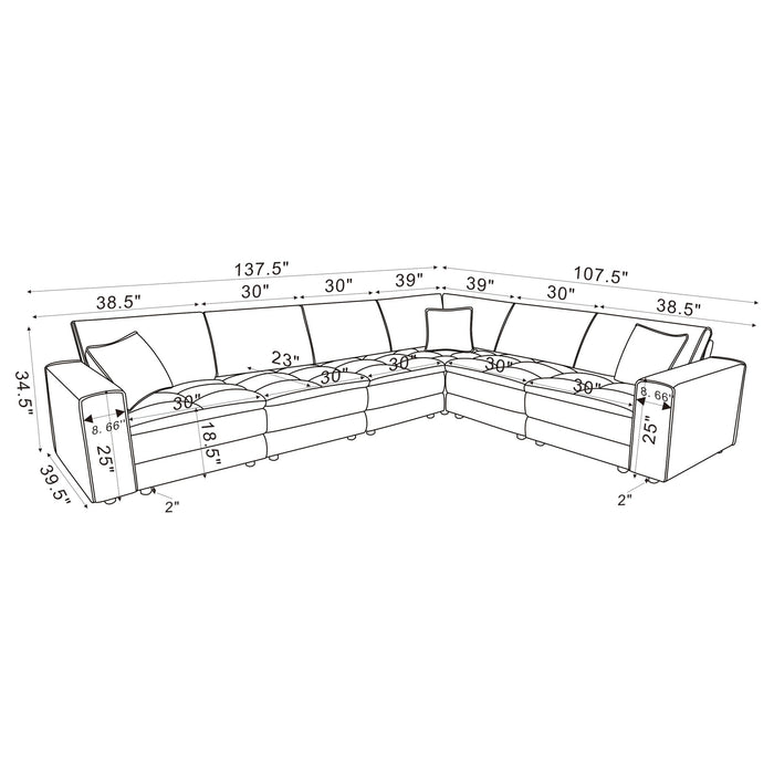Atlantic Upholstered Modular Sectional Sofa