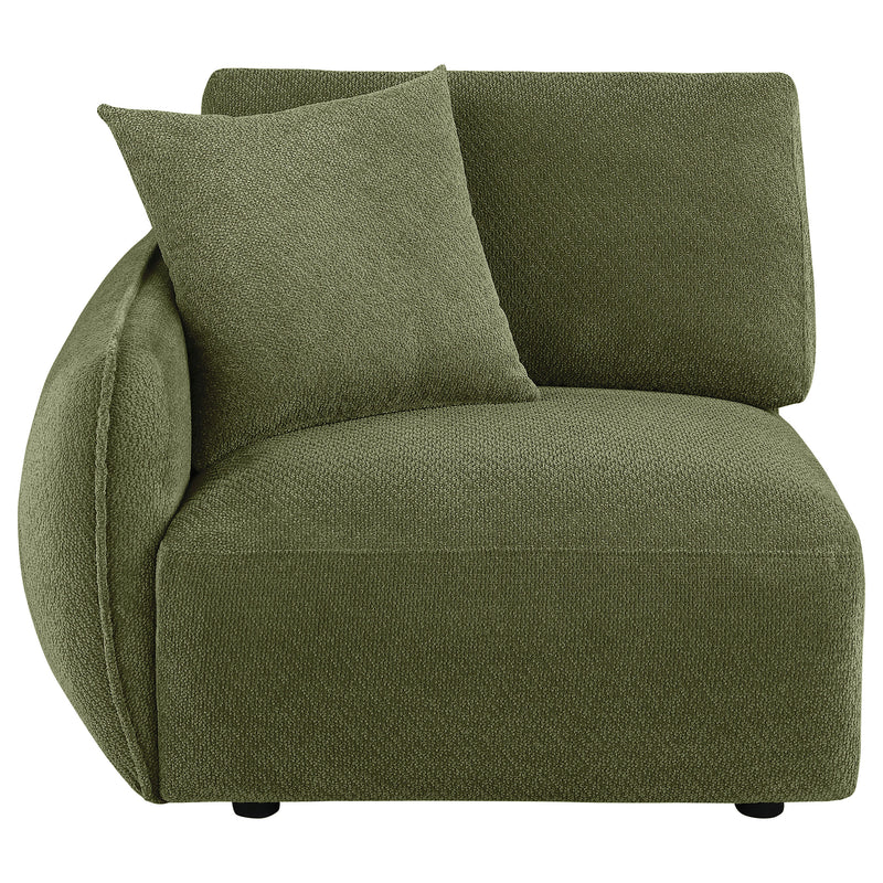 Sillón modular Elysia Chenille tapizado LAF verde