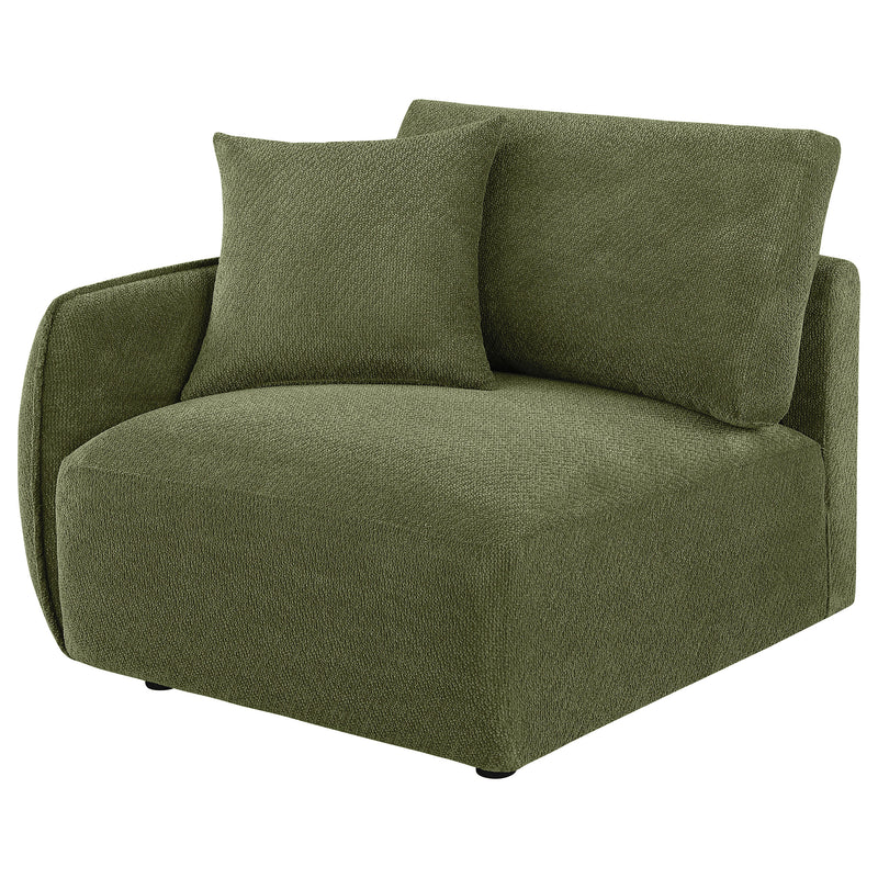 Sillón modular Elysia Chenille tapizado LAF verde