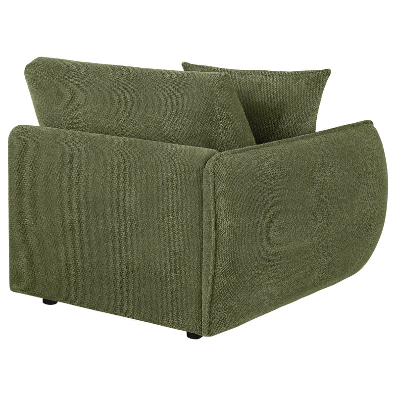 Sillón modular Elysia Chenille tapizado LAF verde