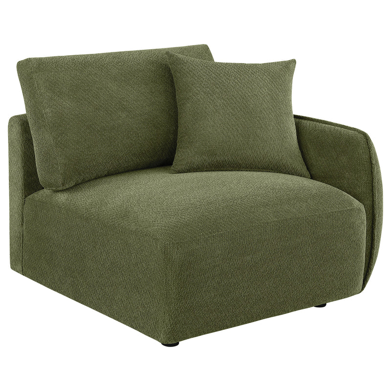 Elysia Chenille Upholstered Modular RAF Chair Green