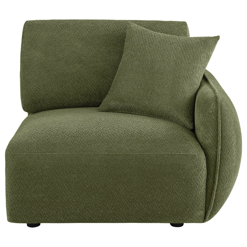 Elysia Chenille Upholstered Modular RAF Chair Green
