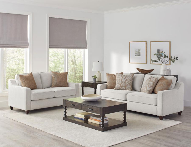 Juego de sofás Christine con brazos inclinados tapizados, beige