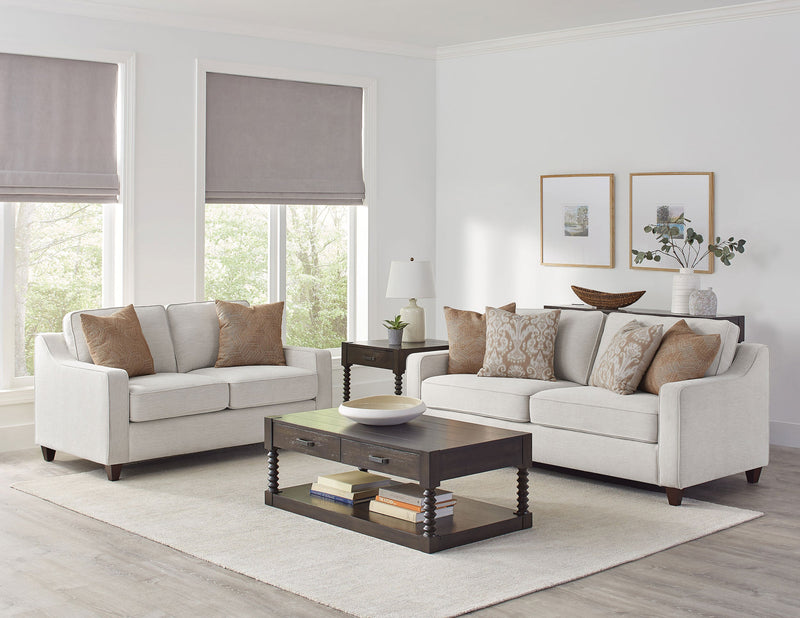 Juego de sofás Christine con brazos inclinados tapizados, beige