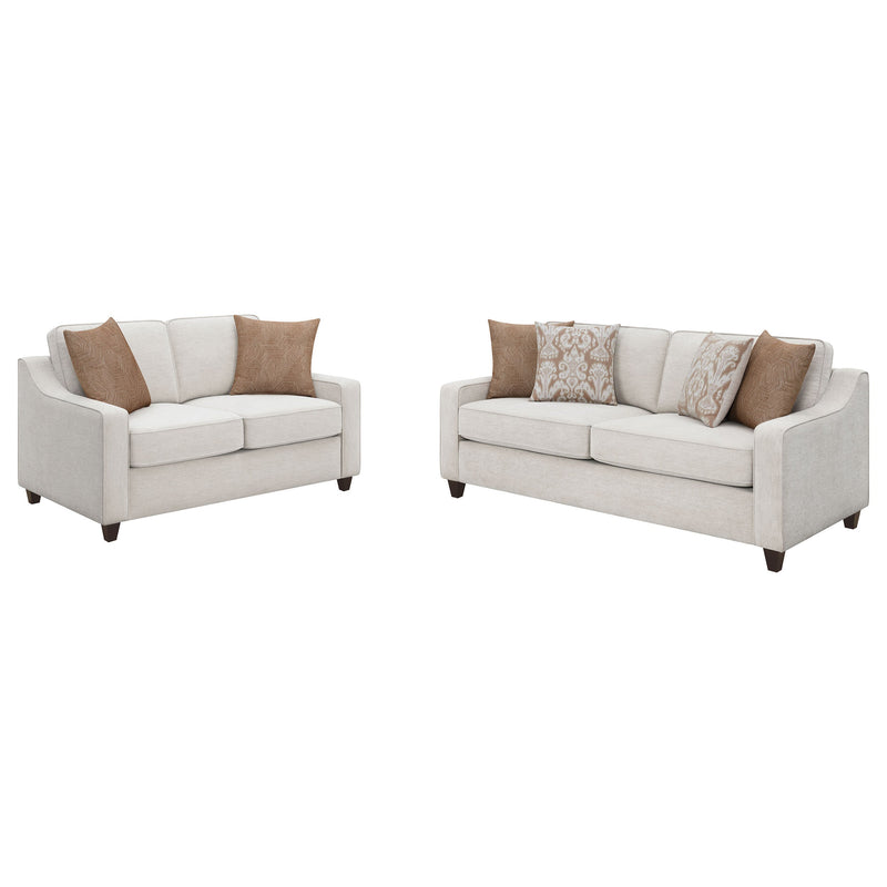 Juego de sofás Christine con brazos inclinados tapizados, beige