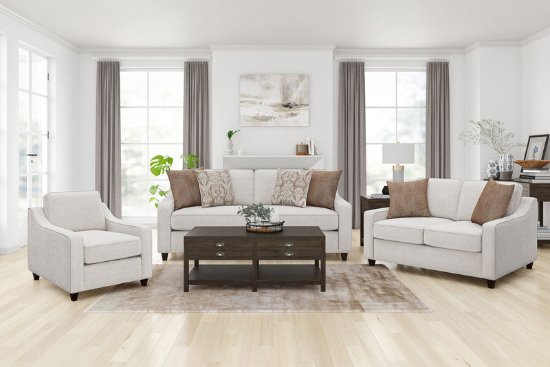 Juego de sofás Christine con brazos inclinados tapizados, beige