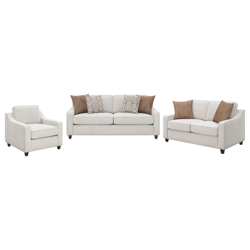 Juego de sofás Christine con brazos inclinados tapizados, beige