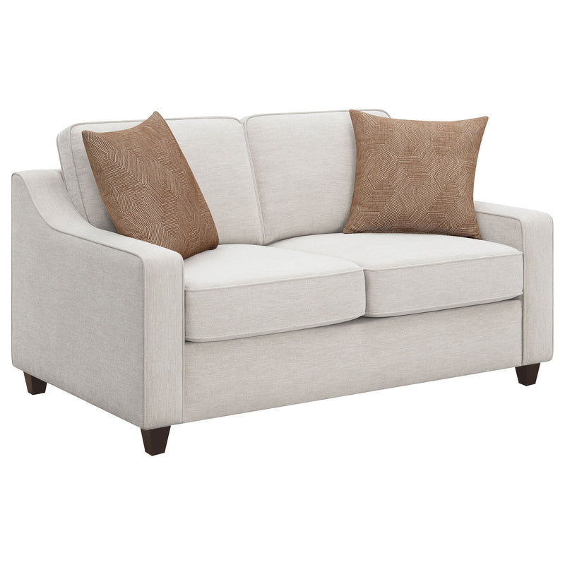 Juego de sofás Christine con brazos inclinados tapizados, beige