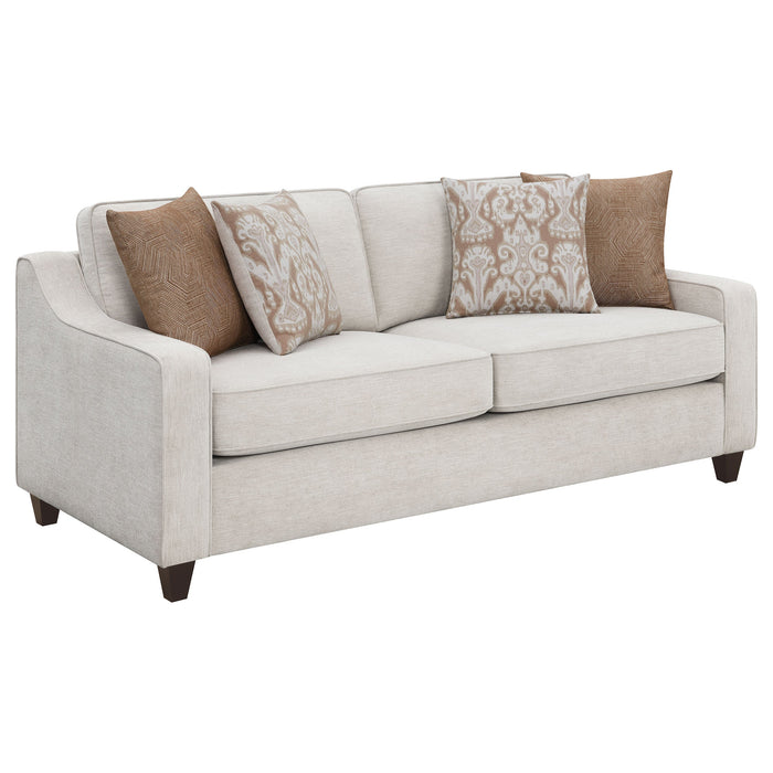 Christine Upholstered Cushion Back Sofa Beige