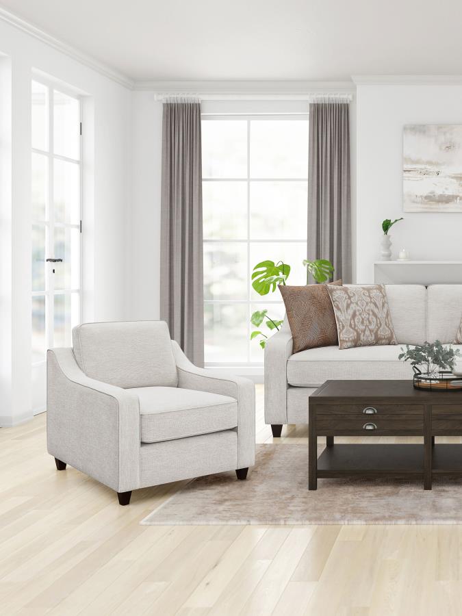 Sillón Acentual Christine Tapizado con Brazos Inclinados Beige