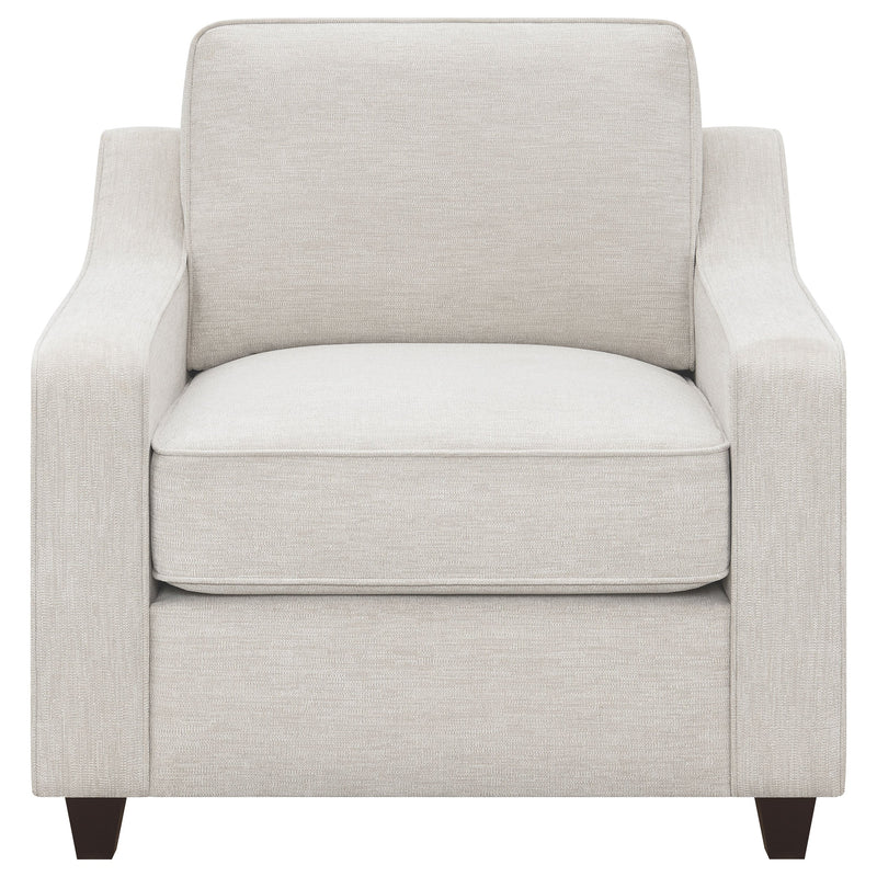 Sillón Acentual Christine Tapizado con Brazos Inclinados Beige