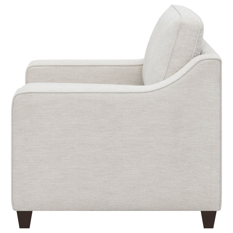 Sillón Acentual Christine Tapizado con Brazos Inclinados Beige