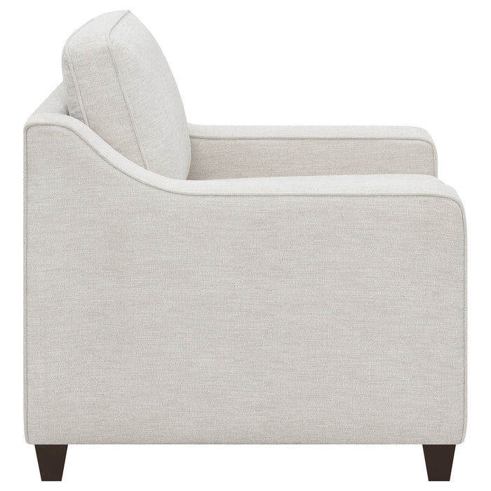 Christine Upholstered Cushion Back Chair Beige