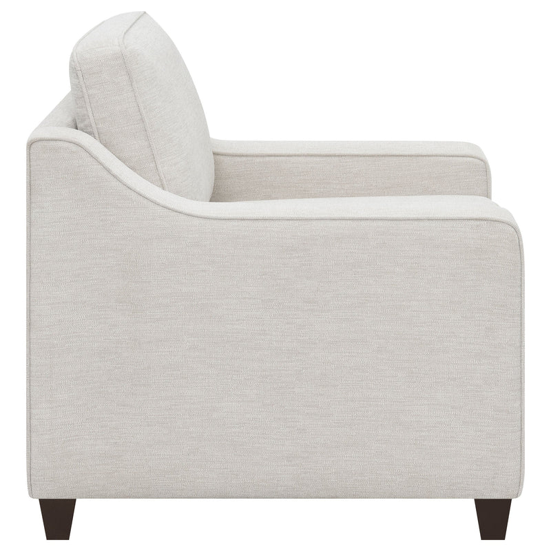 Sillón Acentual Christine Tapizado con Brazos Inclinados Beige