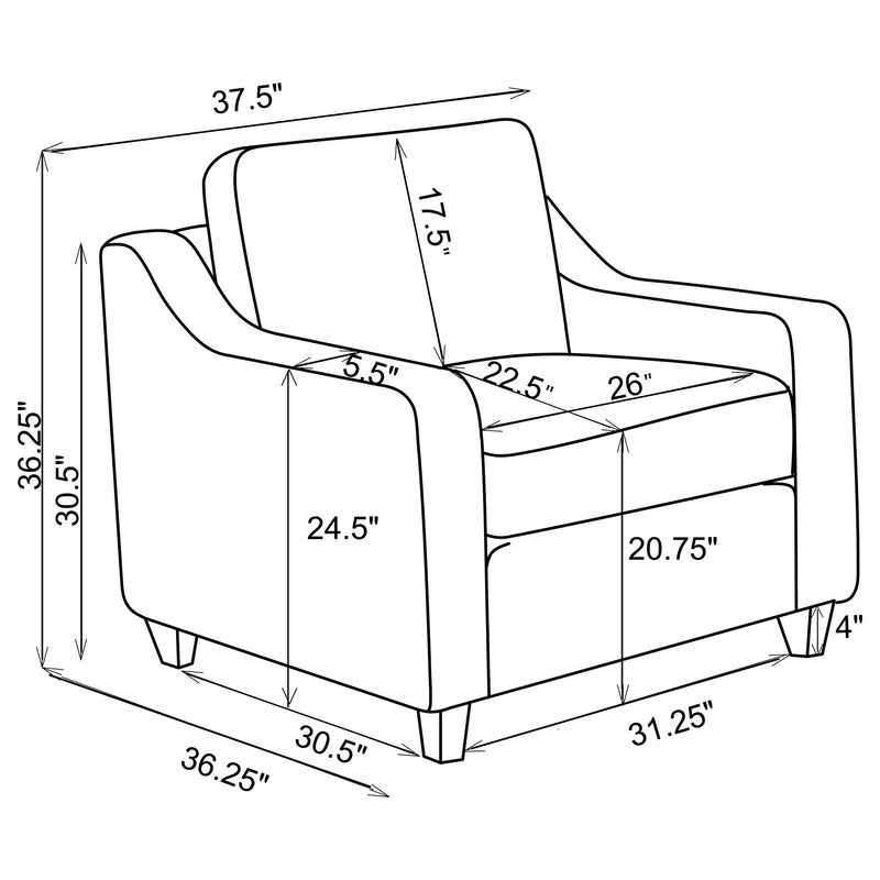 Sillón Acentual Christine Tapizado con Brazos Inclinados Beige