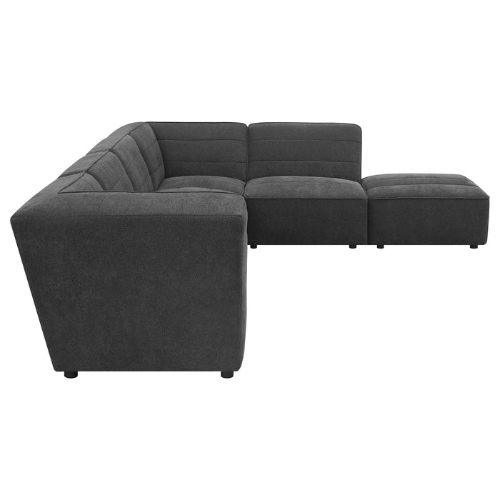 Sunny Upholstered 6-piece Modular Sectional Dark Charcoal