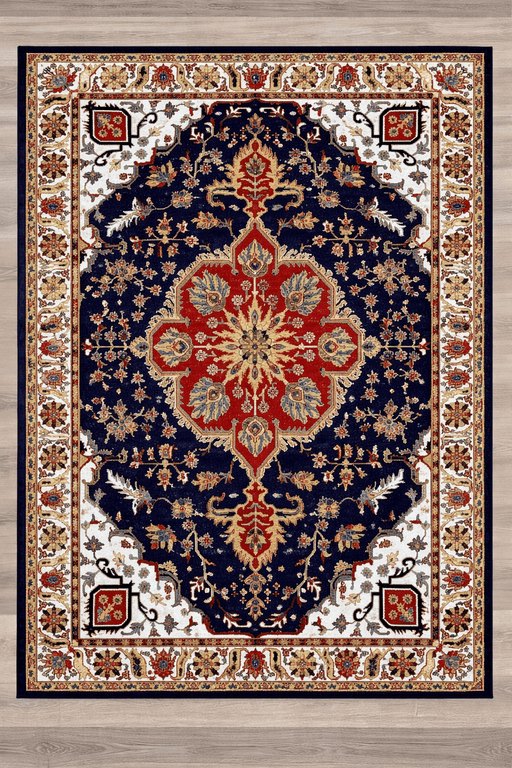 BURSA Rug Design 55335 Navy 2x8 Runner (2'2x7'3")"