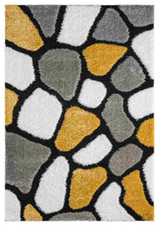 5D SHAGGY Rug Design 6416 Yellow 8x11 (7'8x10'8")"