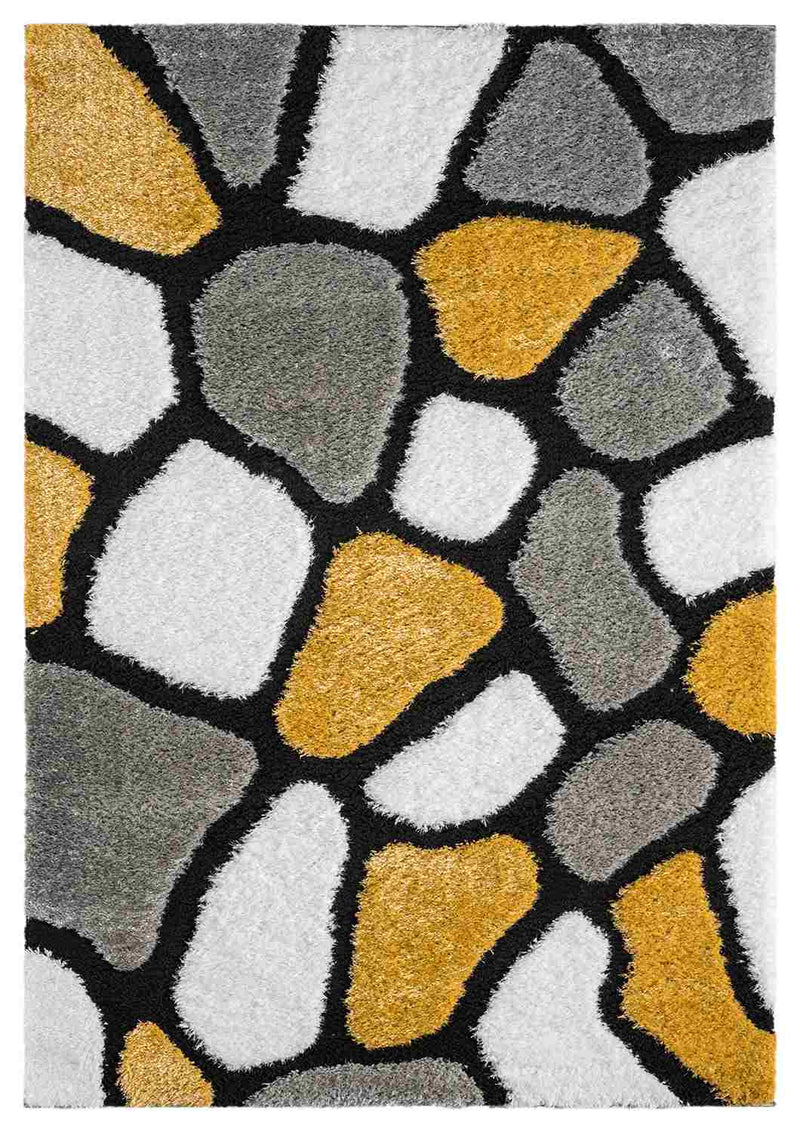 5D SHAGGY Rug Design 6416 Yellow 8x11 (7'8x10'8")"