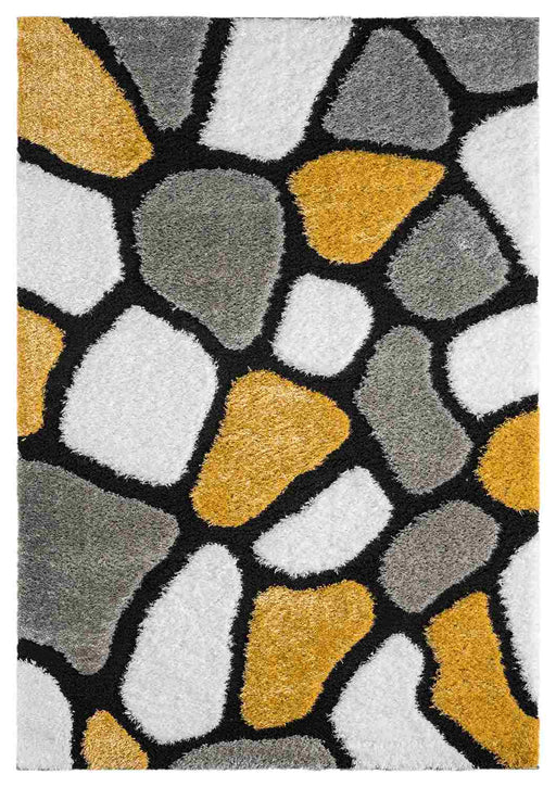 5D SHAGGY Rug Design 6416 Yellow 8x11 (7'8x10'8")"