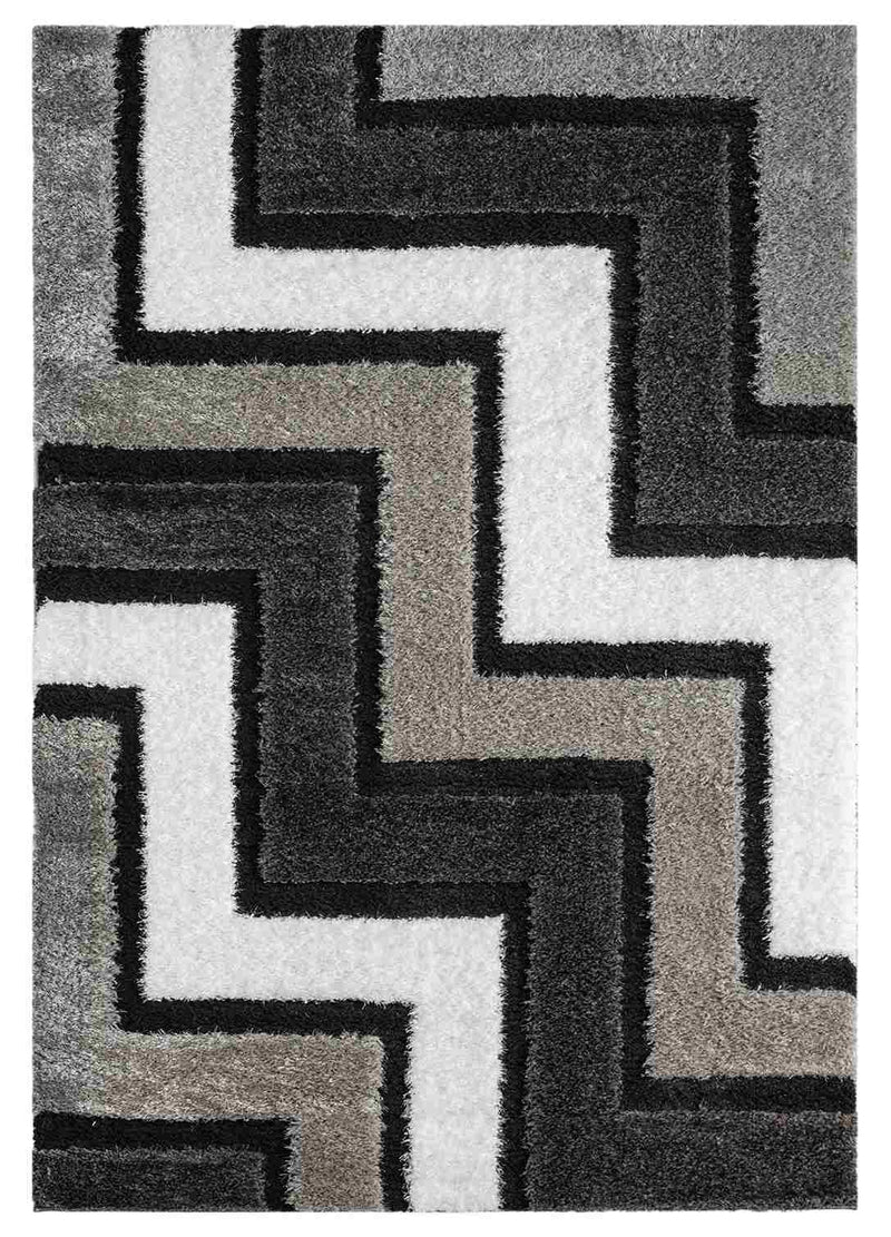 5D SHAGGY Rug Design 6410 Grey 8x11 (7'8x10'8")"