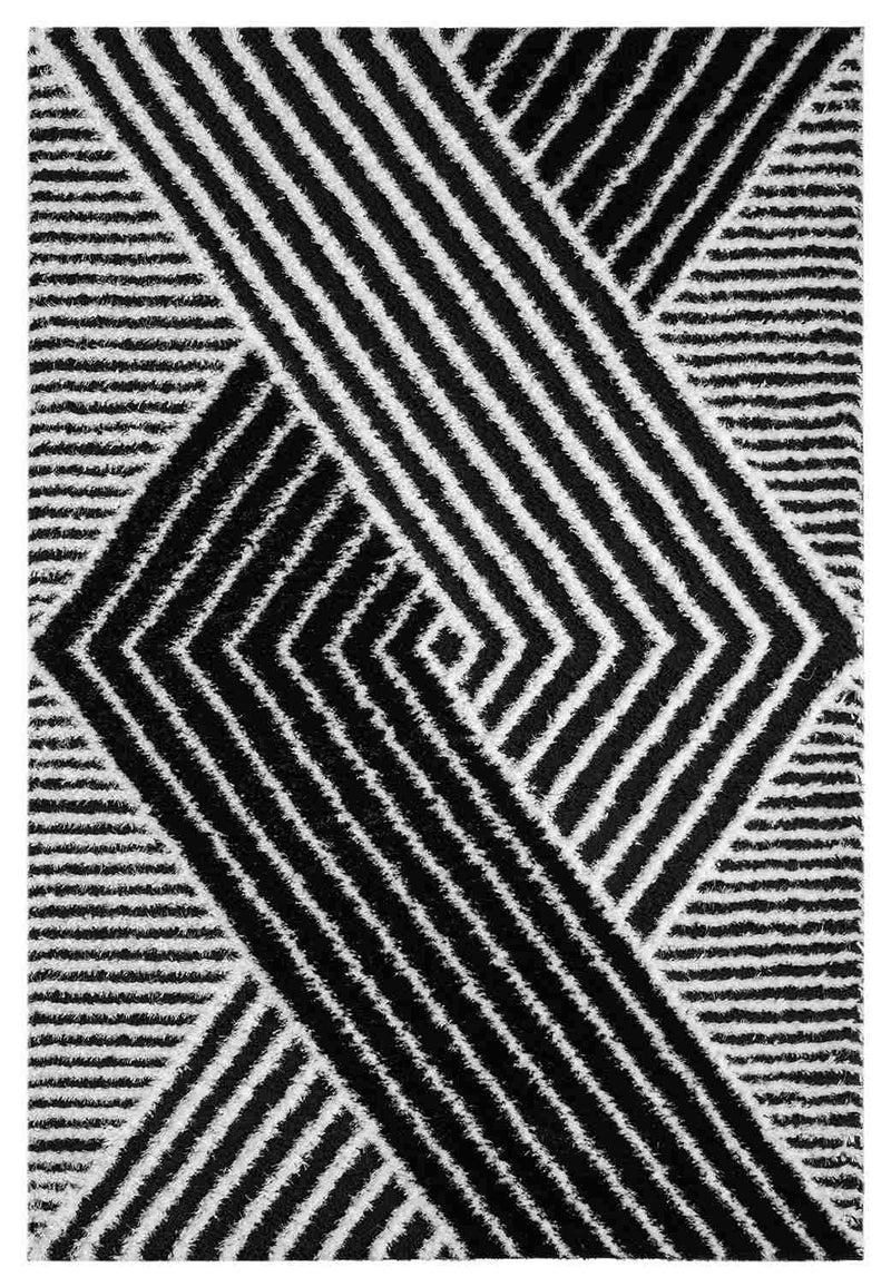 5D SHAGGY Rug Design 6415 Black 8x11 (7'8x10'8")"