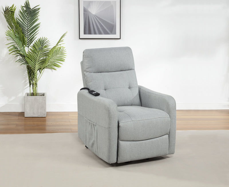 Sillón reclinable eléctrico tapizado Dayes color topo