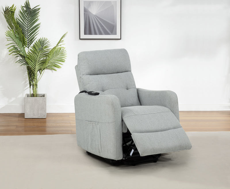 Sillón reclinable eléctrico tapizado Dayes color topo