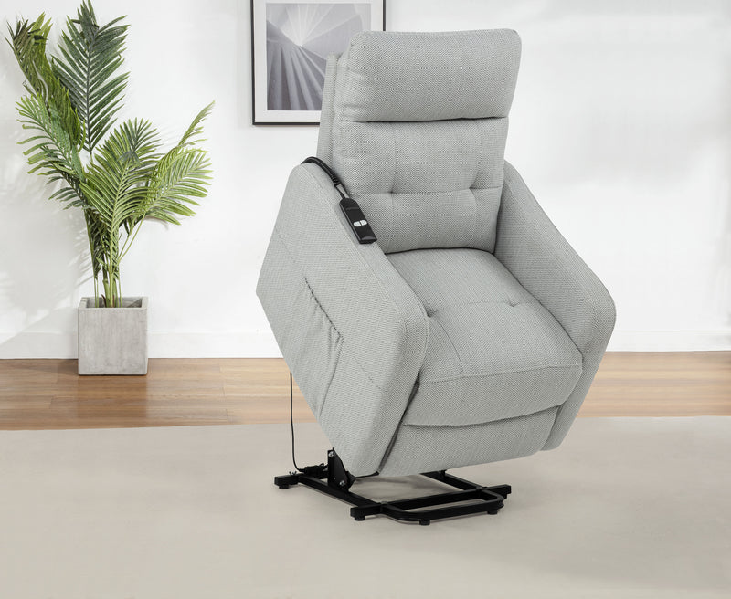 Sillón reclinable eléctrico tapizado Dayes color topo