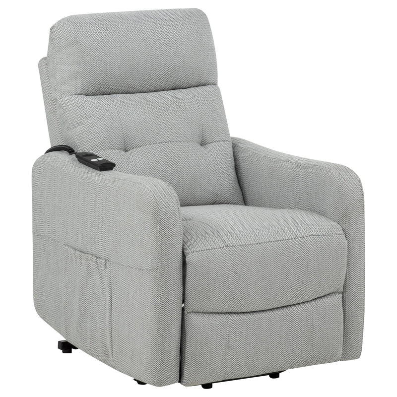 Sillón reclinable eléctrico tapizado Dayes color topo