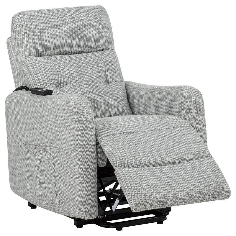 Sillón reclinable eléctrico tapizado Dayes color topo