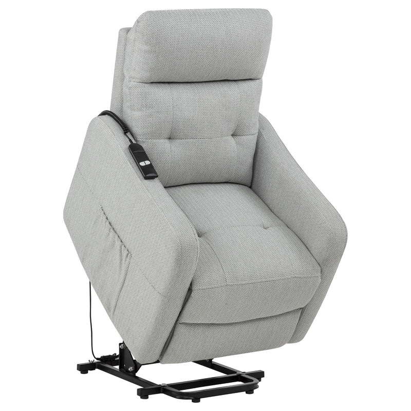 Sillón reclinable eléctrico tapizado Dayes color topo