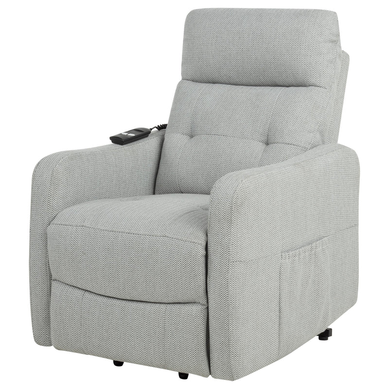 Sillón reclinable eléctrico tapizado Dayes color topo