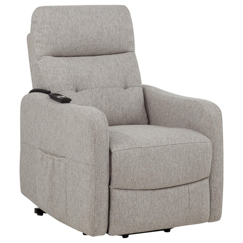 Sillón reclinable eléctrico tapizado Dayes color topo