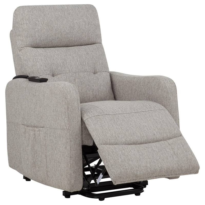 Sillón reclinable eléctrico tapizado Dayes color topo