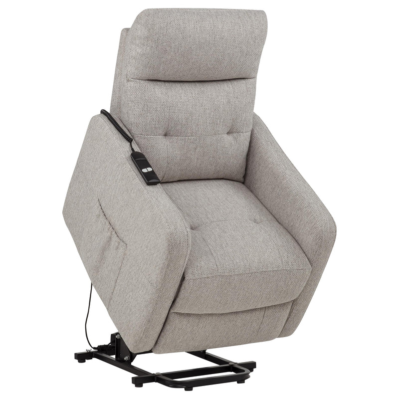 Sillón reclinable eléctrico tapizado Dayes color topo