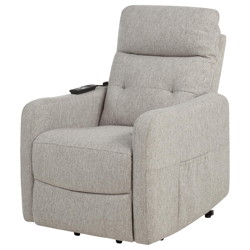 Sillón reclinable eléctrico tapizado Dayes color topo