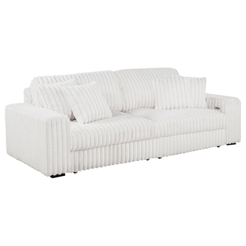 Jacana Corduroy Upholstered Dual Power Chaise Sofa