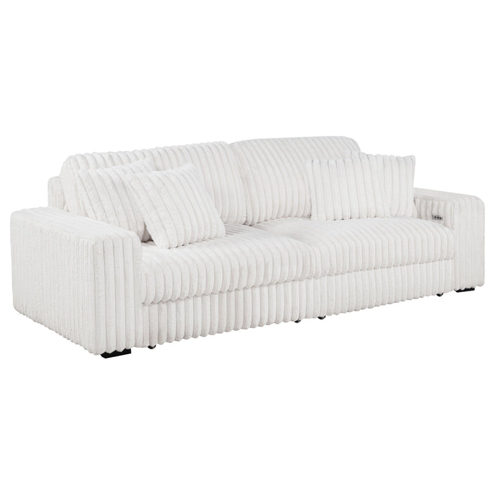 Jacana Corduroy Upholstered Dual Power Chaise Sofa