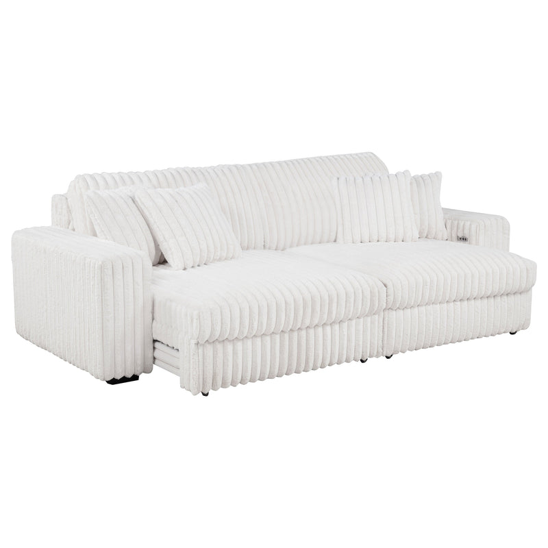 Jacana Corduroy Upholstered Dual Power Chaise Sofa