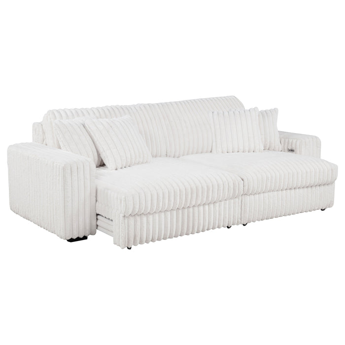 Jacana Corduroy Upholstered Dual Power Chaise Sofa