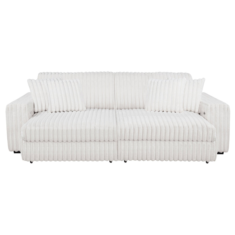 Jacana Corduroy Upholstered Dual Power Chaise Sofa