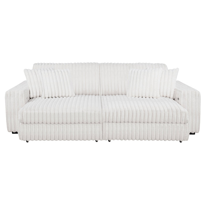 Jacana Corduroy Upholstered Dual Power Chaise Sofa