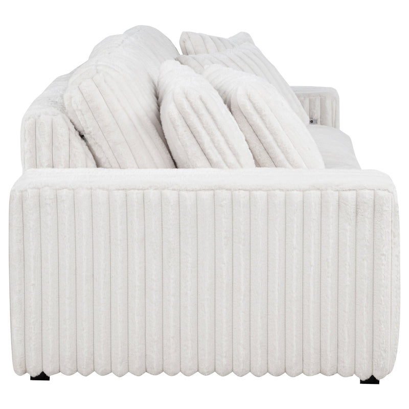 Jacana Corduroy Upholstered Dual Power Chaise Sofa